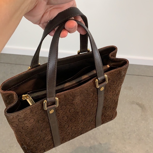 AUTHENTIC Celine Suede Monogram Handbag - Picture 10 of 16